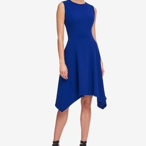 DKNY blue scuba crepe dress